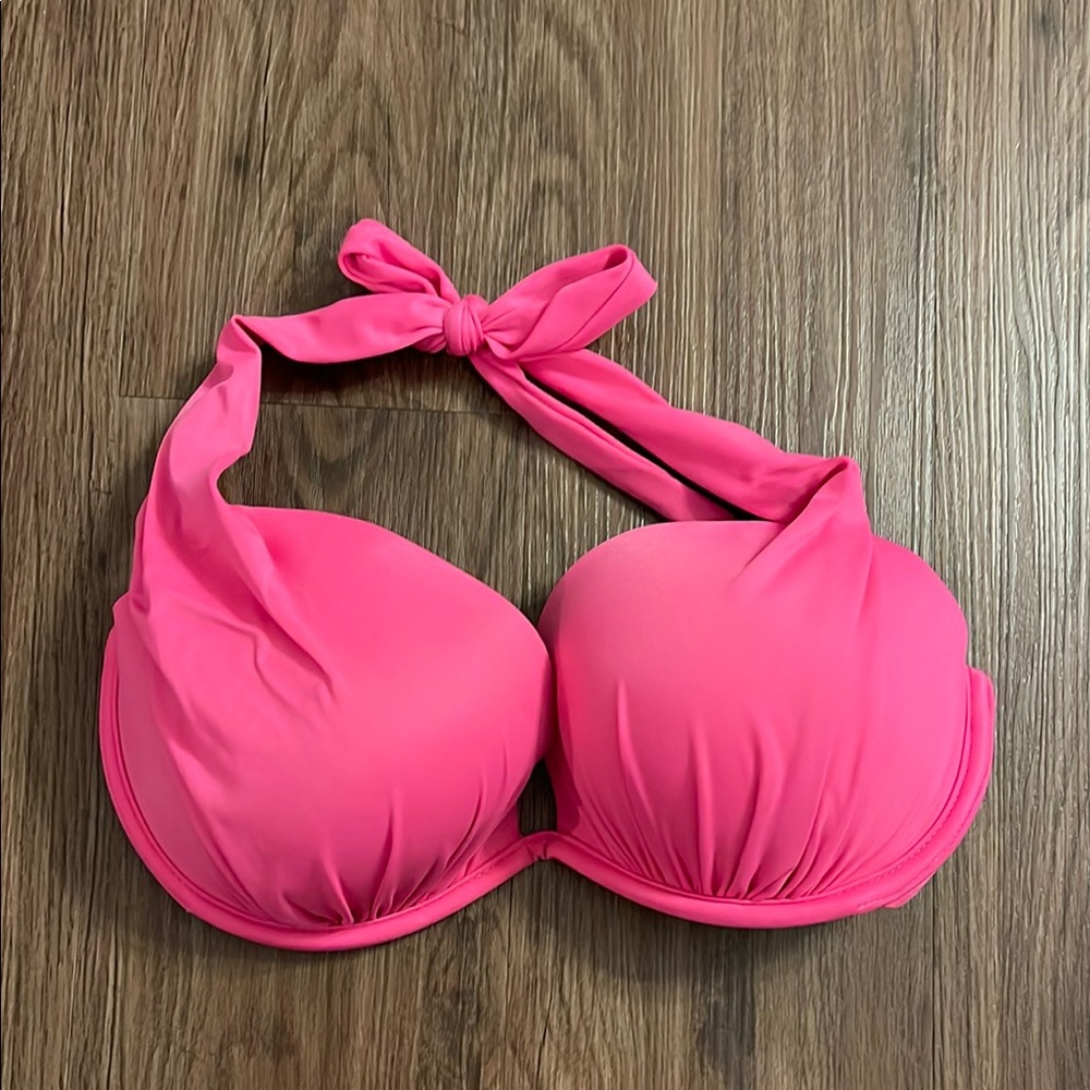 Vibrant Pink Halter Bikini Top